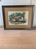 Mooie Pentekening van hoeve, Antiek en Kunst, Kunst | Schilderijen | Klassiek, Ophalen