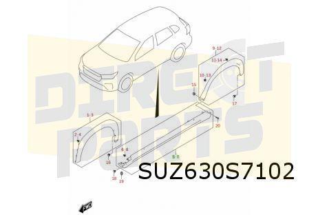 Suzuki S-Cross (1/22-) (JY / AKK) dorpelafdekking Rechts (5P, Auto-onderdelen, Carrosserie, Spatbord, Suzuki, Nieuw, Verzenden