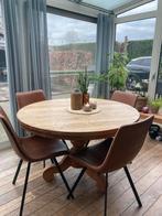 table à manger en bois (avec chaises éventuellement), Maison & Meubles, Comme neuf, 100 à 150 cm, Rond, Landelijk