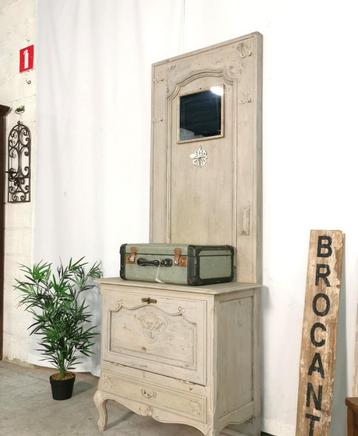 Antiek brocante hal kapstok-/kast in eik H 206 B 80 D 45 beschikbaar voor biedingen