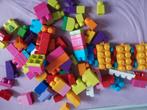 Zak met groot blokken 80 st + Fisher price piramid, Ophalen, Gebruikt