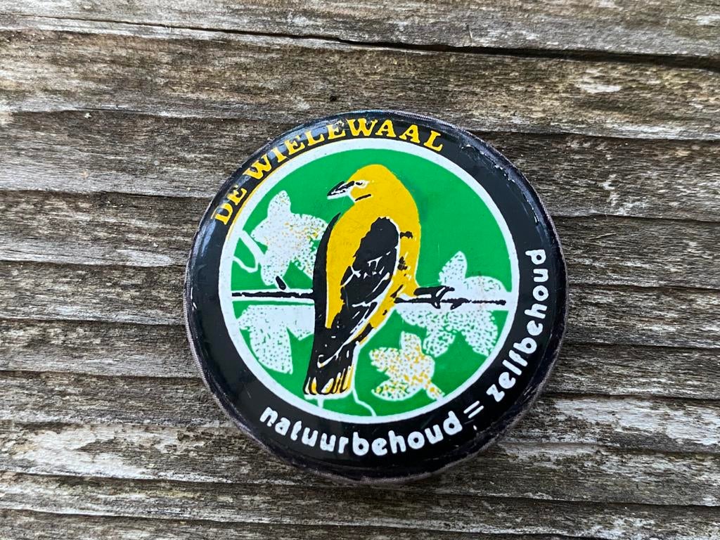 Button De Wielewaal (niet origineel), Verzenden, Gebruikt, Dier of Natuur, Button
