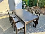uitschuifbare eettafel met 6 stoelen, Huis en Inrichting, Tafels | Eettafels, Ophalen, Gebruikt, 50 tot 100 cm, Vijf personen of meer