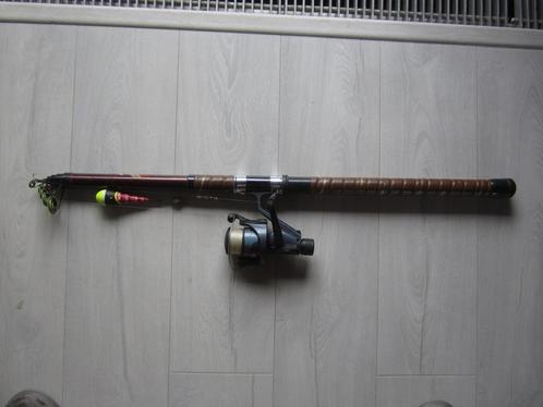 Canne téléscopique complète pour la pêche du vorace, Watersport en Boten, Hengelsport | Algemeen, Zo goed als nieuw, Complete hengel