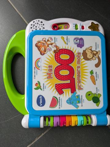 Mes 100 1er mots VTech piles tb état anglais francais  disponible aux enchères