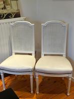 2 stoelen van wit hout en leer, Huis en Inrichting, Ophalen, Hout