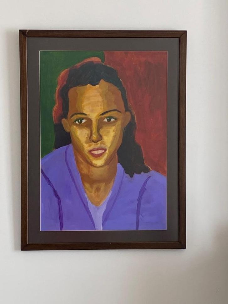 Origineel schilderij met nieuwe kader – 91 x 69 cm, Antiek en Kunst, Kunst | Schilderijen | Modern, Ophalen