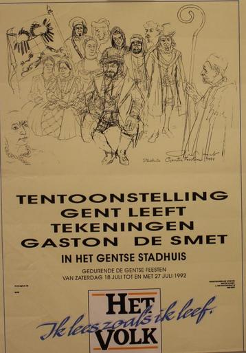  **TEKENINGEN** **GASTON DE SMET**AFFICHE 1992 beschikbaar voor biedingen