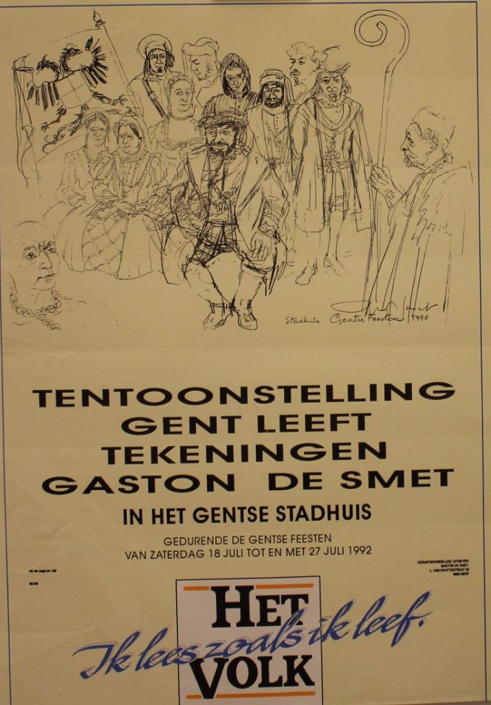 **TEKENINGEN** **GASTON DE SMET**AFFICHE 1992, Verzamelen, Posters, Ophalen of Verzenden