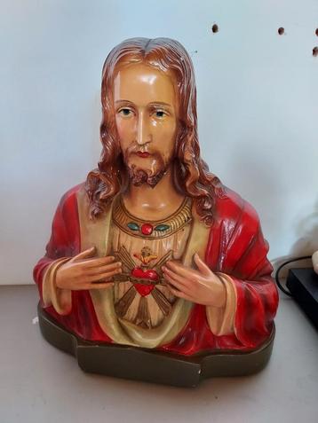 Antiek beeld Heilig Hart v Jezus STATUART