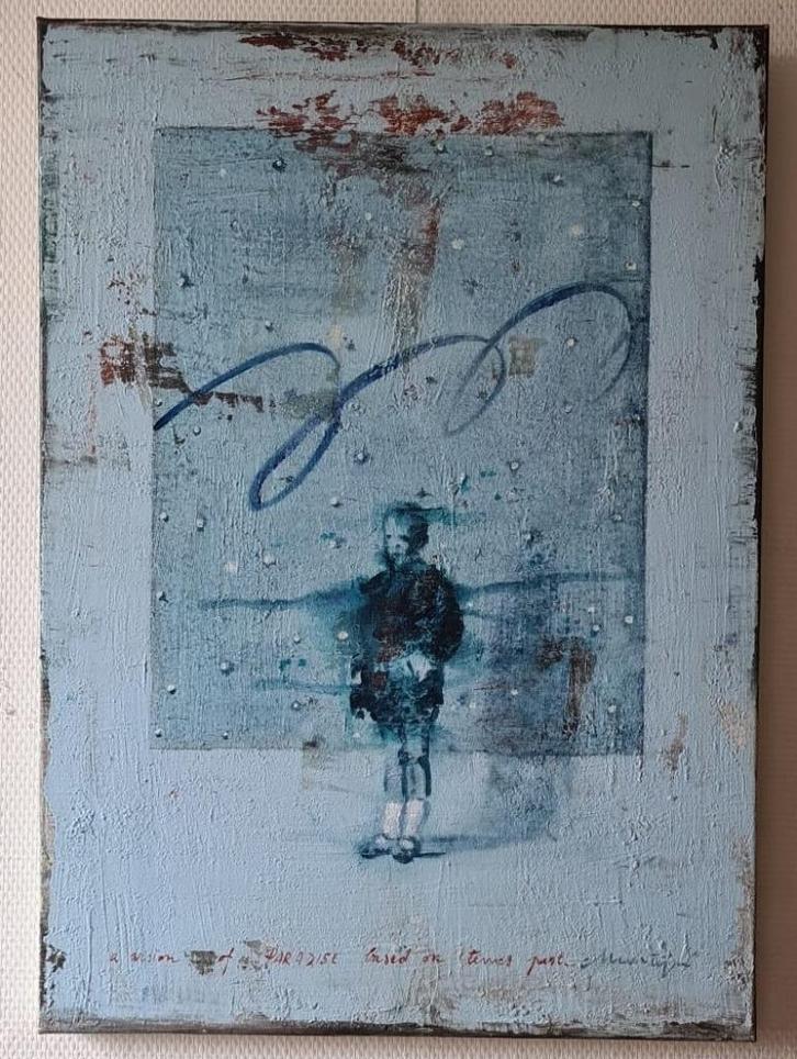 schilderij Hervé MARTIJN, A vision of paradise, 2008, Antiek en Kunst, Kunst | Schilderijen | Abstract, Ophalen of Verzenden
