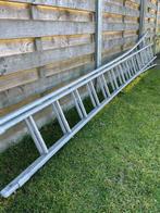 Dubbele aluminium ladder 2 x 4 meter, Ophalen, Gebruikt, Ladder, 4 meter of meer