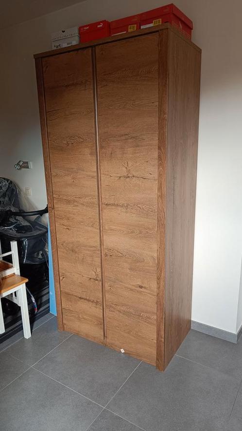 Wild Eiken tweedeurskast (B90*H197*D53), Huis en Inrichting, Kasten | Kleerkasten, Gebruikt, Ophalen