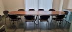 Vergadertafel met 10 stoelen en bijpassende kantoorkast, Aankleding binnen, Ophalen of Verzenden, Gebruikt, Bureau