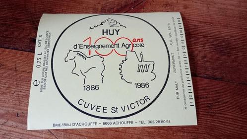Brasserie bière ancienne étiquette Cuvée St-Victor Huy, Collections, Marques de bière, Comme neuf, Autres types, Autres marques