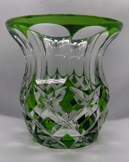 Vase cristal Val St Lambert Ananas Émeraude circa 1925., Antiek en Kunst, Antiek | Glaswerk en Kristal, Ophalen of Verzenden
