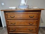 Eik, queensize bed, commode en 2 nachtkastjes, Huis en Inrichting, Slaapkamer | Complete slaapkamers, Ophalen, Gebruikt, Tweepersoons