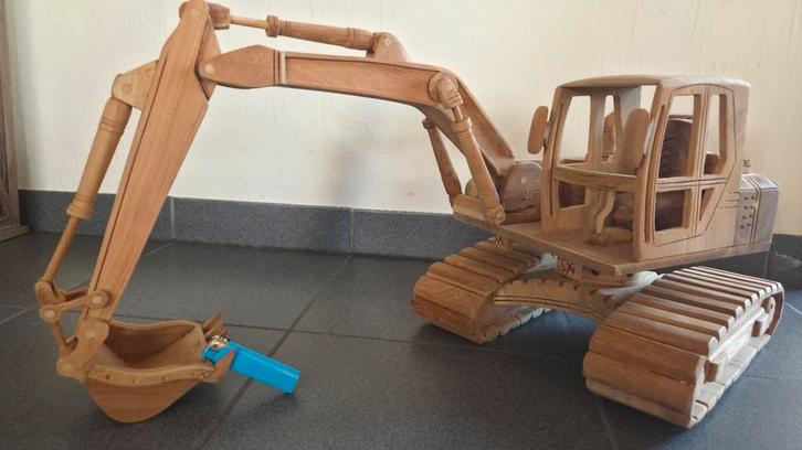 Teak houten graafmachine en wiellader Decoratie, Articles professionnels, Machines & Construction | Grues & Excavatrices, Enlèvement