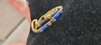River armband 18 karaat met Lapis-Lazuli, Handtassen en Accessoires, Ophalen, Geel, Zo goed als nieuw, Met edelsteen