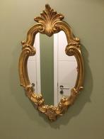 miroir ancien en bois doré sculpté, Minder dan 100 cm, Minder dan 50 cm, Ophalen, Ovaal