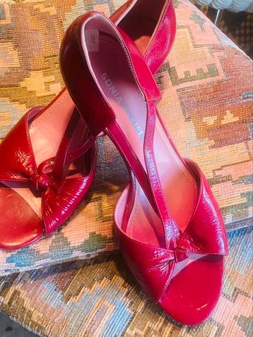 SONIA RYKIEL sandalen framboos rood lakleder (39) beschikbaar voor biedingen