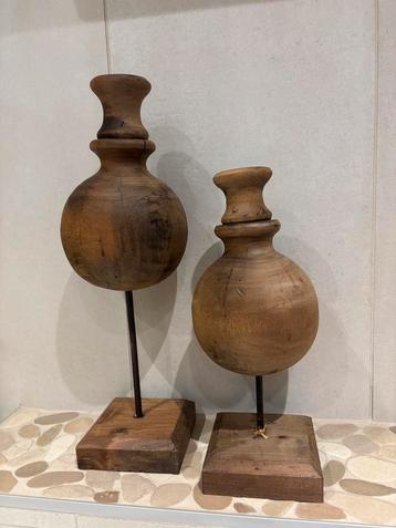 Houten ornament / kandelaars beschikbaar voor biedingen