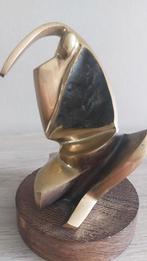 Bronzen sculptuur gesigneerd op houten sokkel 1995, Ophalen of Verzenden