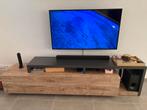TV-Meubel eiken en antraciet met lade - Meubella, Huis en Inrichting, Ophalen, Eikenhout, Zo goed als nieuw, 200 cm of meer