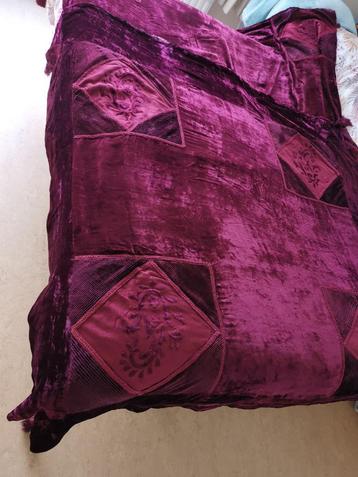 2 Originele Indiase stoffen - zacht en paars beschikbaar voor biedingen