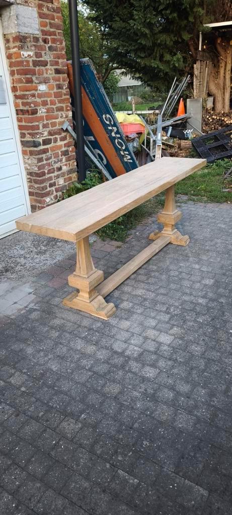 Console-dressoir in kloosterstijl in massief eikenhout, Huis en Inrichting, Kasten | Buffetkasten, Zo goed als nieuw, Eikenhout