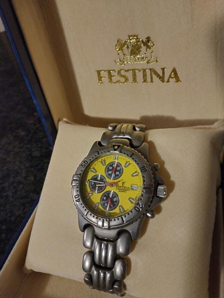 FESTINA Chronograph TITANIUM horloge. Exclusief model., Handtassen en Accessoires, Horloges | Heren, Gebruikt, Polshorloge, Overige merken