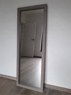 Spiegel in houten kader taupe/bruin., Huis en Inrichting, Woonaccessoires | Spiegels, Ophalen, Minder dan 50 cm, 100 tot 150 cm