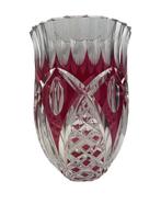 Vase en cristal rouge – Val Saint Lambert – Signé, Antiquités & Art, Antiquités | Verre & Cristal, Enlèvement ou Envoi