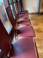 6 lederen stoelen - bordeaux, Rouge, Enlèvement, Cinq, Six Chaises ou plus, Utilisé