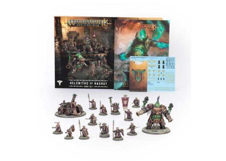 Warhammer helsmith of hashut 2x armybox etc  + 2 sets dices, Hobby en Vrije tijd, Modelbouw | Figuren en Diorama's, Ophalen of Verzenden