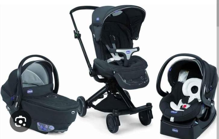 Poussette 3 en 1 Chicco, Kinderen en Baby's, Kinderwagens en Combinaties, Gebruikt, Combiwagen, Overige merken, Met autostoeltje