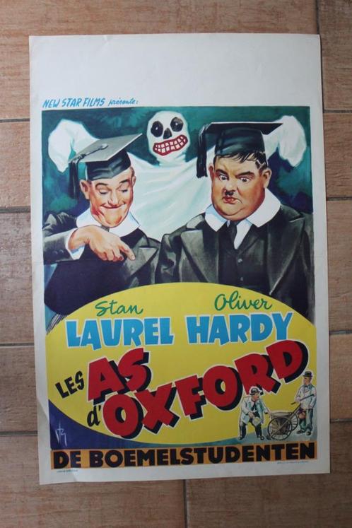 filmaffiche Laurel and Hardy A Chump At Oxford filmposter, Verzamelen, Posters, Zo goed als nieuw, Film en Tv, A1 t/m A3, Rechthoekig Staand