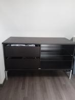 Kast met 2 lades en glazen schappen, Huis en Inrichting, Ophalen, Gebruikt, 100 tot 150 cm, Glas