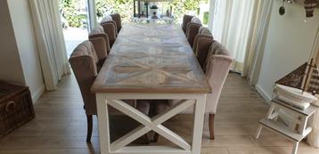 Maatwerk landelijke eettafel in Chassigny kasteelvloer stijl beschikbaar voor biedingen