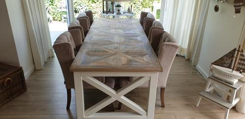 Maatwerk landelijke eettafel in Chassigny kasteelvloer stijl, Huis en Inrichting, Tafels | Eettafels, Nieuw, 50 tot 100 cm, 200 cm of meer