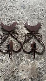 2 appliques murales  électrifiées en fer forgé, Jardin & Terrasse, Enlèvement ou Envoi, Comme neuf