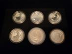 6 munten sterling zilver 999 Brits 1 oz, Ophalen of Verzenden, Zilver