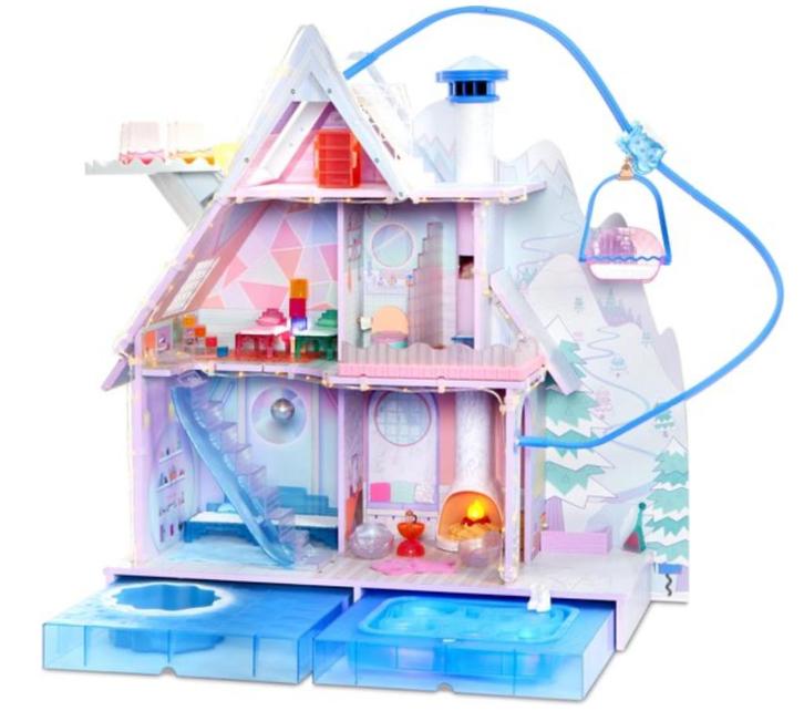 L.O.L. Surprise Winter Disco houten chalet met sneeuw, Verzamelen, Poppetjes en Figuurtjes, Zo goed als nieuw, Ophalen