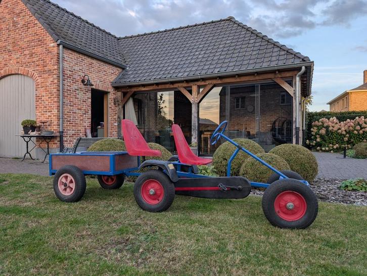Berg gocart met duozit en kiep-aanhangwagen, Kinderen en Baby's, Speelgoed | Buiten | Skelters, Zo goed als nieuw, Berg, Duozit