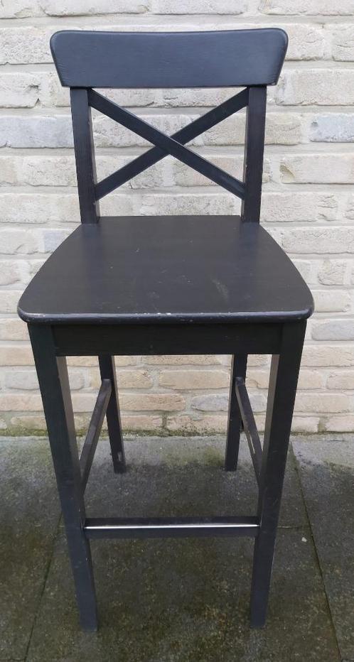 IKEA INGOLF chaise de bar 74cm (à l'unité), Huis en Inrichting, Barkrukken, Gebruikt, 60 tot 90 cm, Hout, 1 kruk, Ophalen