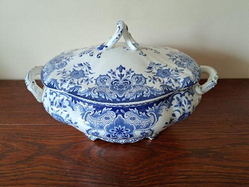 Soupière Ancienne en Faïence de Dordrecht, Verzamelen, Porselein, Kristal en Bestek, Gebruikt, Bord of Schaal, Porselein, Ophalen
