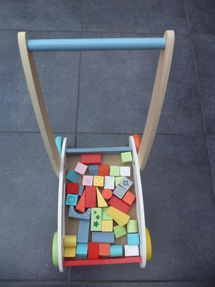 blokkenkar, Kinderen en Baby's, Speelgoed | Houten speelgoed, Zo goed als nieuw, Duw- of Trekspeelgoed, Ophalen