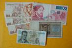 6 VERSCHILLENDE Belgische Biljetten ( handteken en jaartal ), Postzegels en Munten, Bankbiljetten | België, Setje, Verzenden