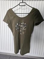 donkergroene T-shirt met print, Comme neuf, Vert, Manches courtes, Taille 42/44 (L)