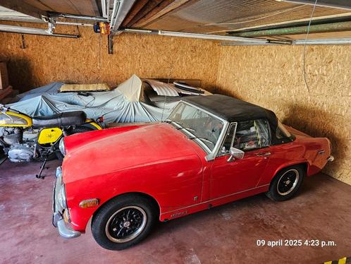 MG Midget 1200cc  bj1970, Auto's, MG, Particulier, Midget, Benzine, Cabriolet, 2 deurs, Handgeschakeld, Rood, Zwart, Kunstmatig leder